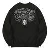 KAN6312 Kmb0019 Chicano Lettering Fleece-Lined Sweatshirt - Black