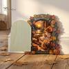 Decorative Baseboard Elf Door Wooden Halloween Decor, 2D Fairy Mouse Miniature Wall Autumn Theme Tale Ornaments Hanging, Rustic Shelf Ornament