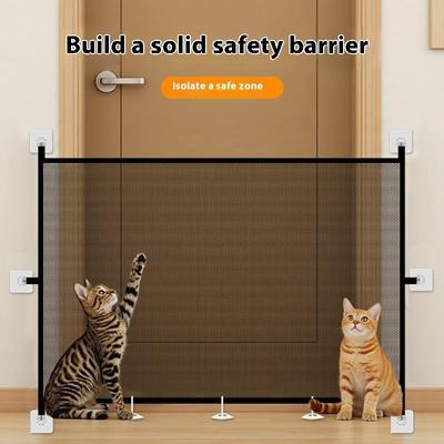 Foldable Dog Fence Pet Isolation Net Safety Fence Pet Magic Gate Baby Safety Door