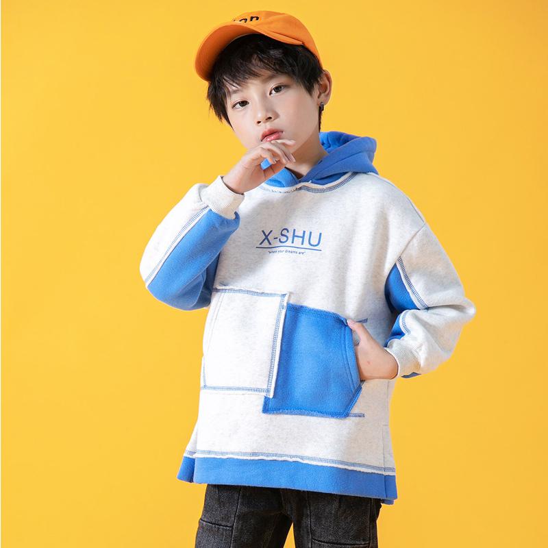 Boys' color blocked fleece hoodie