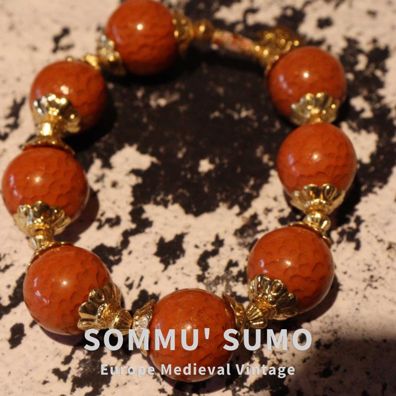 Итальянский антикварный старый стекло натуральный красный стекло ретро коллекция подарок Винтажный браслет регулируемый