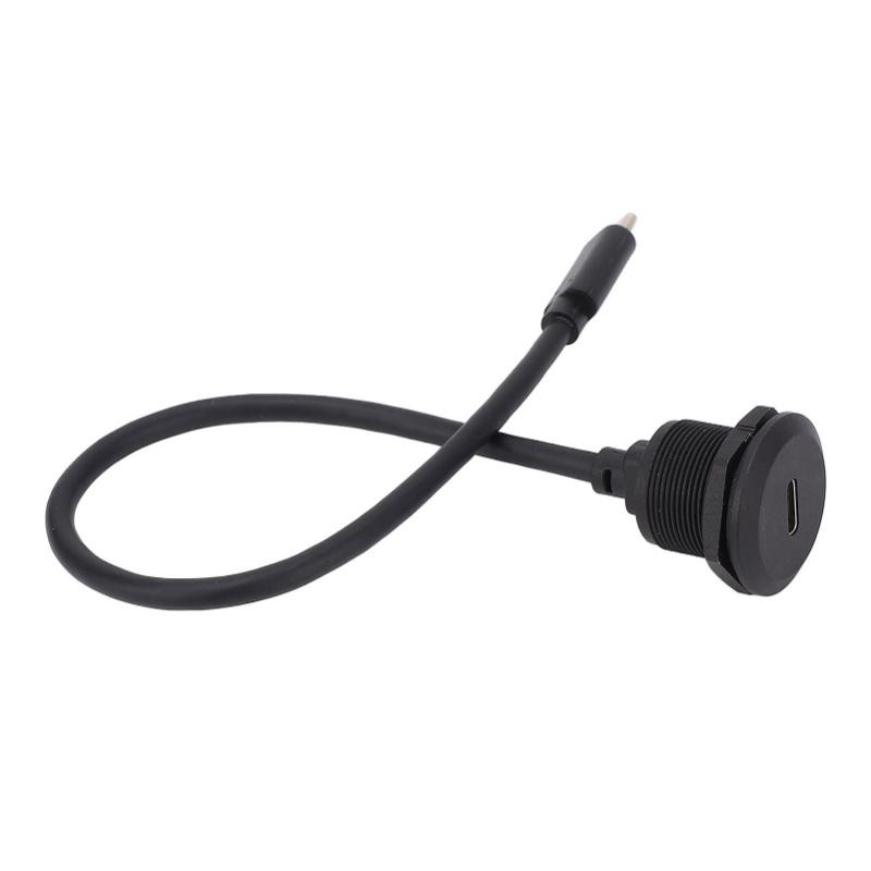 Panel Mount Extension Adapter Cable 5Gbps Type C 3.0 Male To Female Flush Mount Adapter 20V 3A