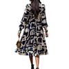 Women's Geometric Printed Long-sleeved Dress