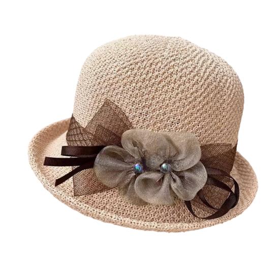 Eimerhut für Damen, Sonnenhut mit breiter Krempe, Sommer-Strohhut, Fischerhut, UV-Schutz-Sonnenhut für Outdoor-Reisen, Strand F