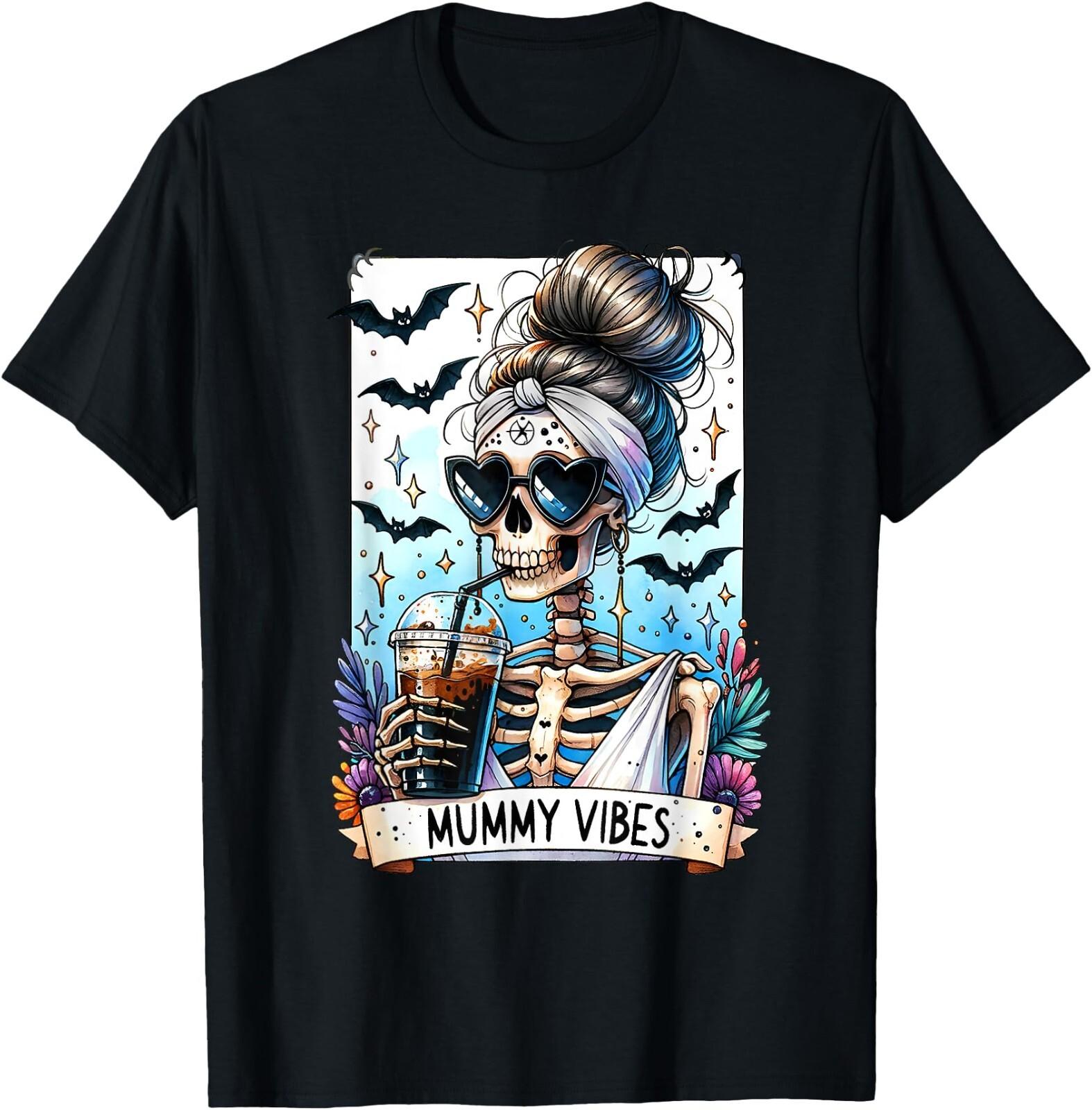 Tarot Card Mummy Vibes Spooky Season Skeleton Mom Mom s Day T-Shirt , UNISEX Tee S разноцветный