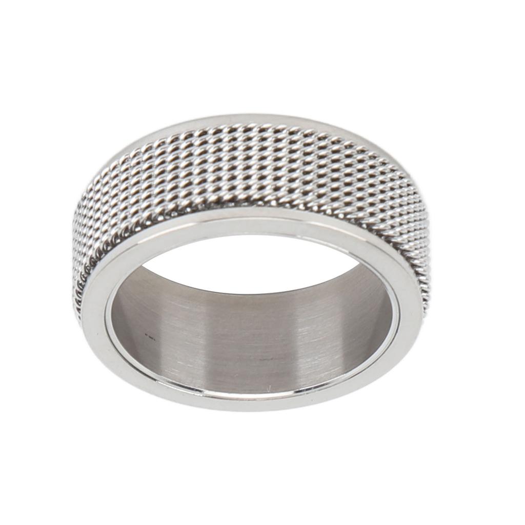 8MM Mens Spinner Ring Noiseless Titanium Steel Cool Anxiety Ring for Anxiety Stress Relieving Silver No. 8 57mm / 2.2in