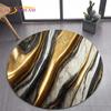 Neuer Stil Luxuriöse Marmorfarbe Weißgold Runder Teppich Teppich für Schlafzimmer Wohnzimmer Dekoration, Haustier Dekor Fußmatte