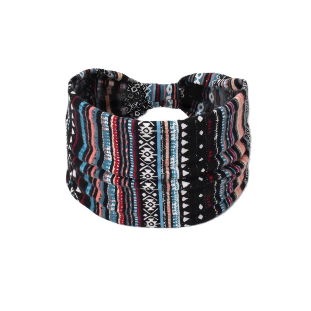Women's Paisley Sport Yoga Headband - Sweat-Absorbing, Elastic Cotton, Bohemian Style