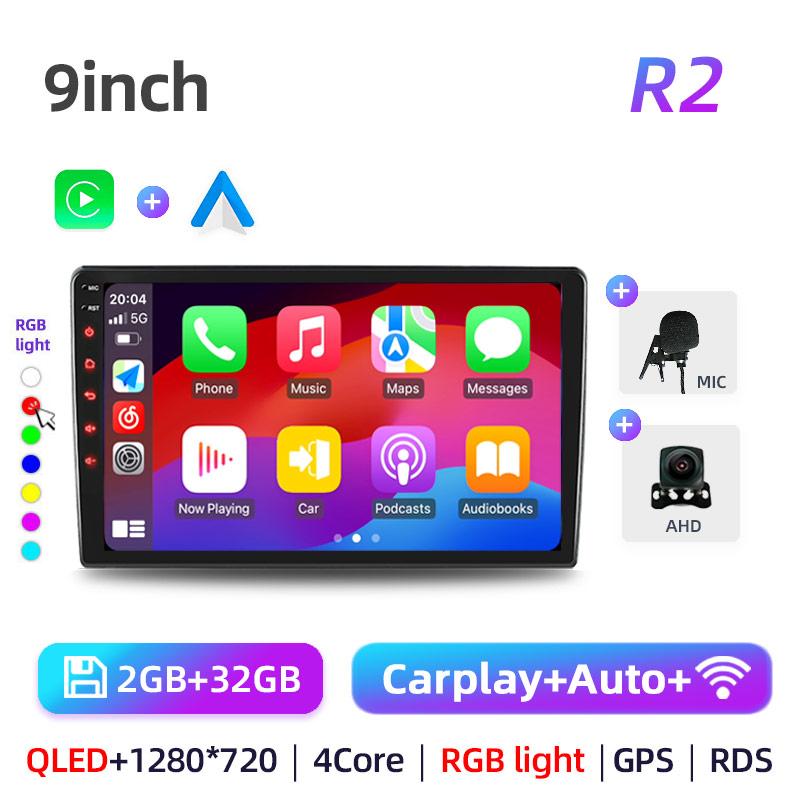Car GPS Multimedia Radio Android 13 Carplay Android Auto 2DIN Universal, 7/9/10 Inch Video Player DSP RDS 2G 4G 64G