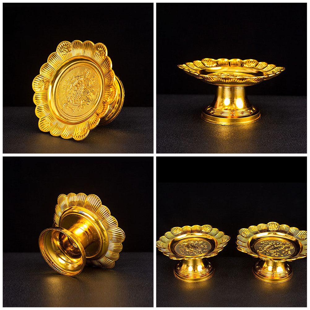 1 Piece Lotus Offering Plate Smooth Finish Fruit Snack Tray for Temple Use Vintage Buddhist Worship Supplies Easy Clean Design