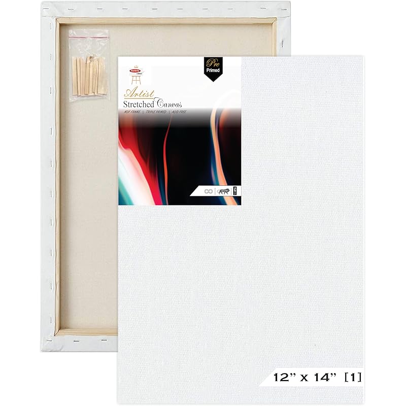Variety Canvas 12 X 14 Inch 1 Piece Pre Stretched Canvas Board For Painting With Wooden Frame