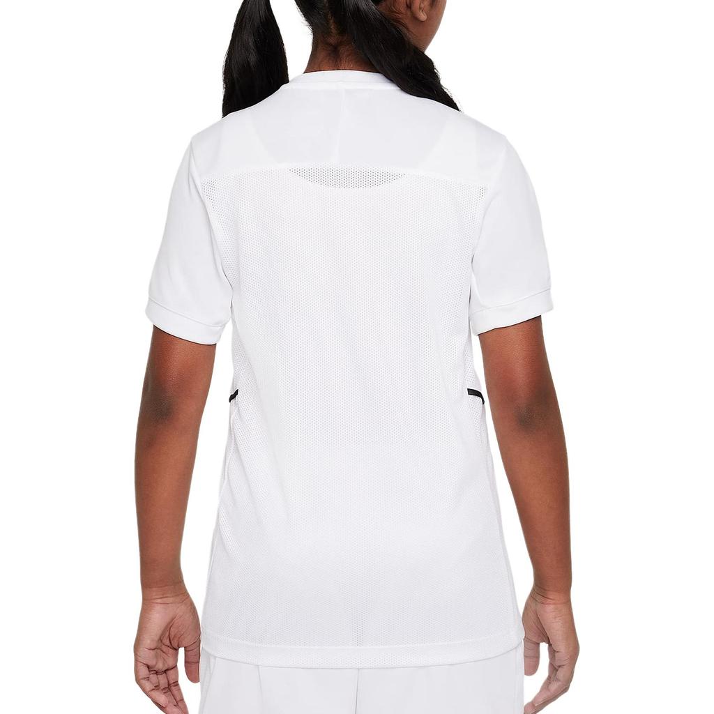 Nike Koszulka Dri-Fit Academy Zrównoważone Materiały Odprowadzająca Wilgoć Wygodna Oddychająca Krótki Rękaw Góry dla Dzieci Biały Czarny HJ3716-100