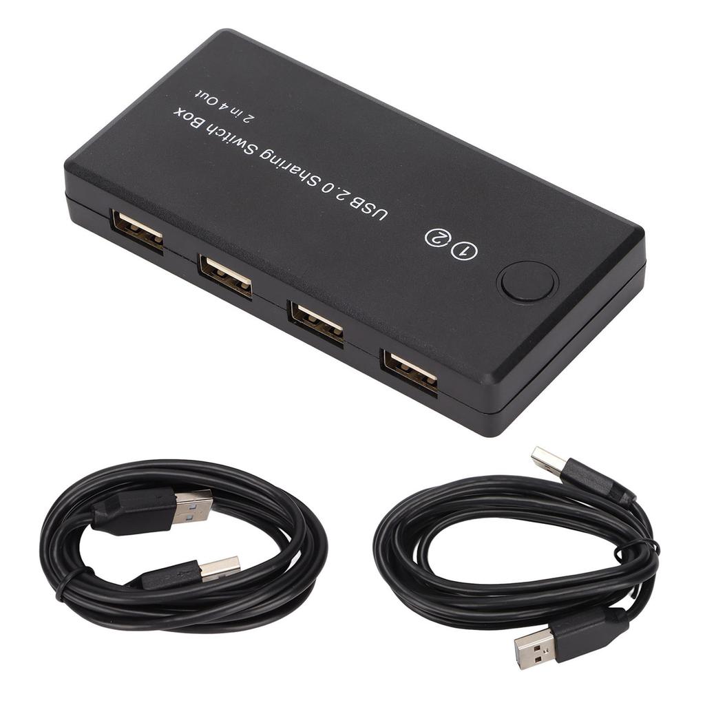 USB 2.0 Switch Selector 2 in 4 Out Great Compatibility Computer Peripheral Switcher Adapter