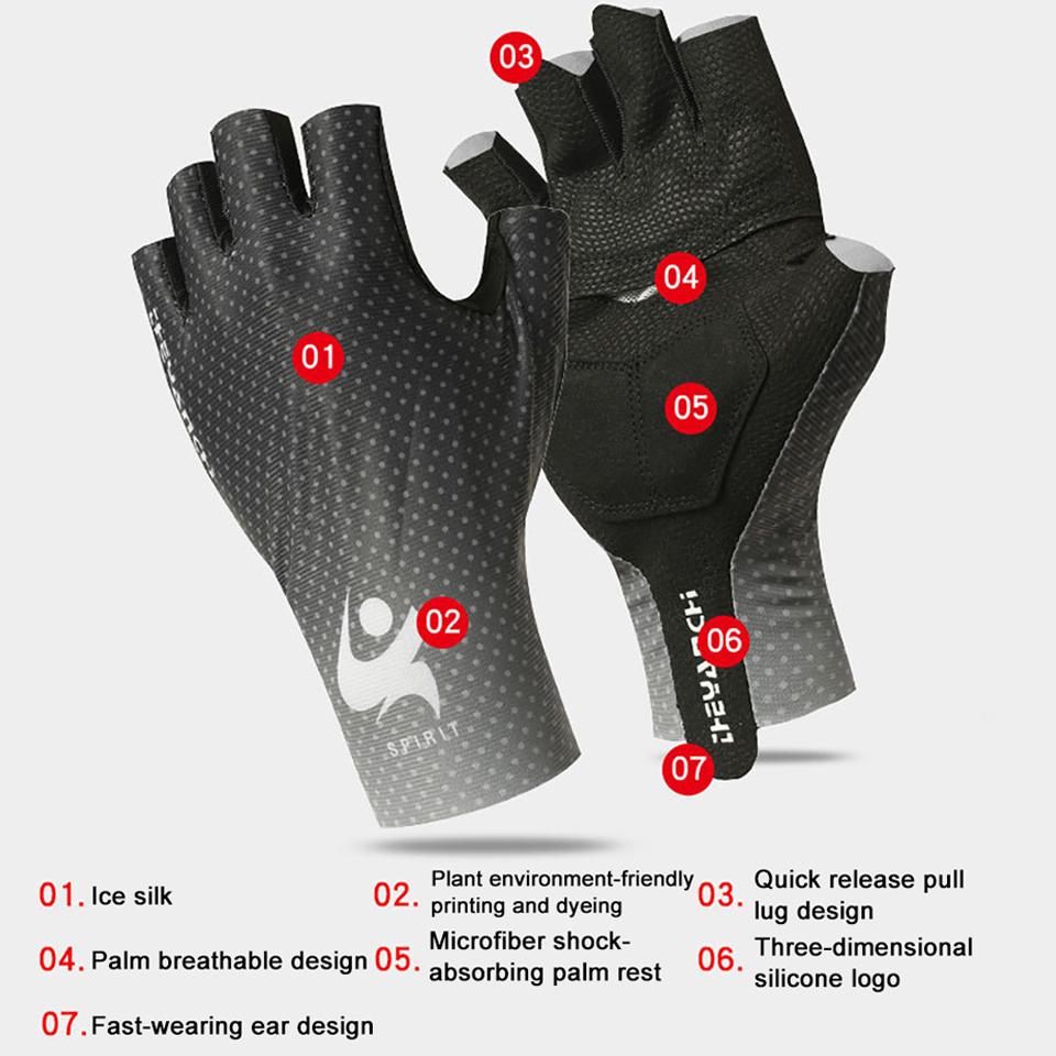 Loogdeel Frühling Sommer Rutschfest Übung Fitness Angeln Outdoor-Sportarten Handschutz Für Männer Frauen Radfahren Halbfingerhandschuh