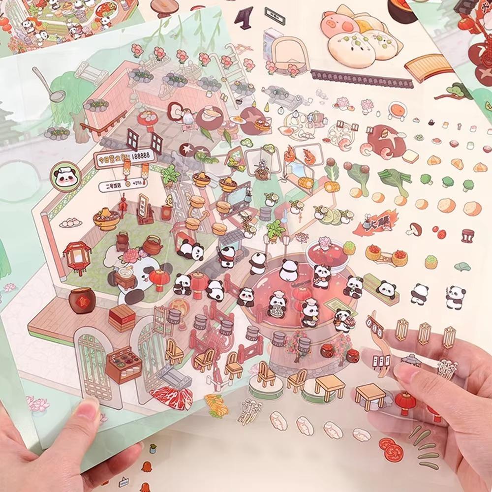 Plus Size Landscape Stickers Food Series Visual Stacking Sticker Children Gift
