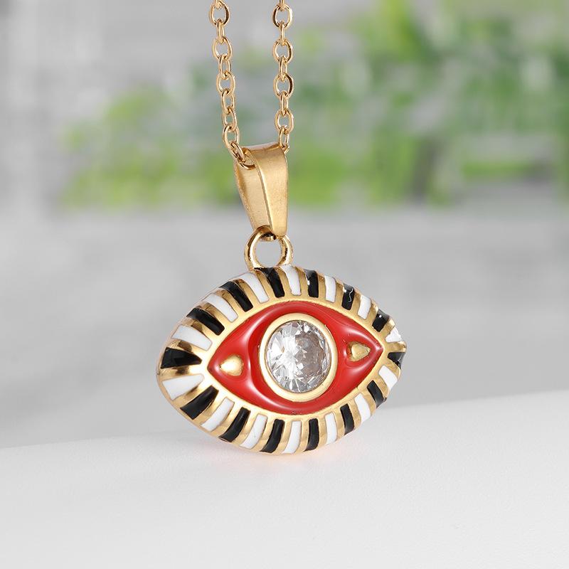Color Life Devil Eye Evil Eye Eyeball Ins Millennium Style Pendant Necklace 60CM(Necklace Long)
