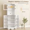 High-end kitchen buffet, 4-door kitchen cabinet, 8 spice racks, adjustable shelf, 60x39.5x179.6cm, white