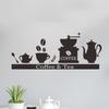 Creative Coffee Cup Teapot Wall Sticker Cafe Kitchen Decor Self Adhesive Removable Waterproof Decal