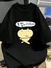 Korean Cute Cartoon Graphic Tshirtcasual Crew Neck Short Sleeve Top For Unisex Unisex Summer New Fashion Tees Daily Wear