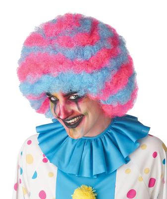 California Costumes Pink/Sky Blue Spiral Collar Clown Crown Afro Costume Wig 7221-219