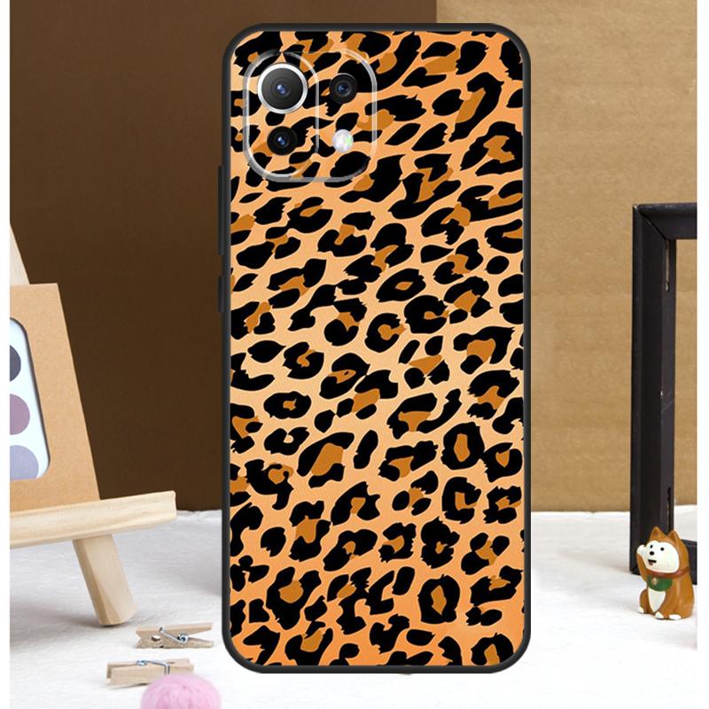 Leopardmönster Svart Gepardmönster Fodral För Xiaomi 13T 14 Pro 11T 12T 12 13 Lite POCO X6 X3 X4 X5 F5 Pro F3 M5s M6 Pro Skydd