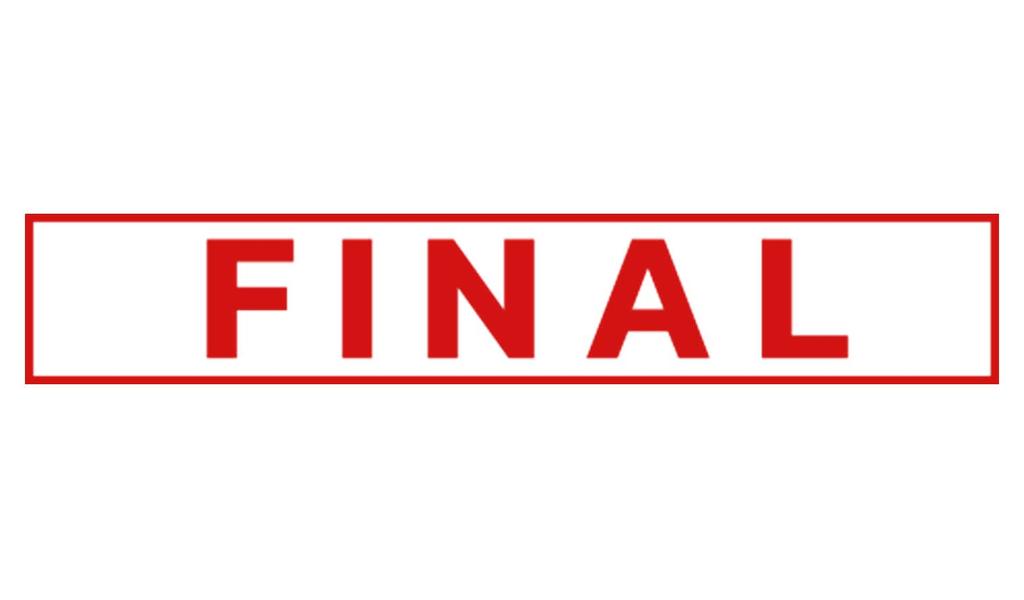 Printtoo Final Self Inking Rubber Stamp Pre-Inked Office Stamp- Home Office Business Stationery, Black- 42 x 9