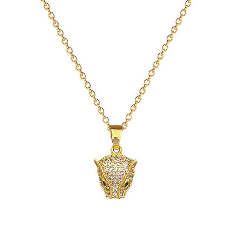 

Sophisticated Jewelry Set Featuring Leopard Head Designs Pendant And Earrings With Zircon Daily Use Casual Wear
