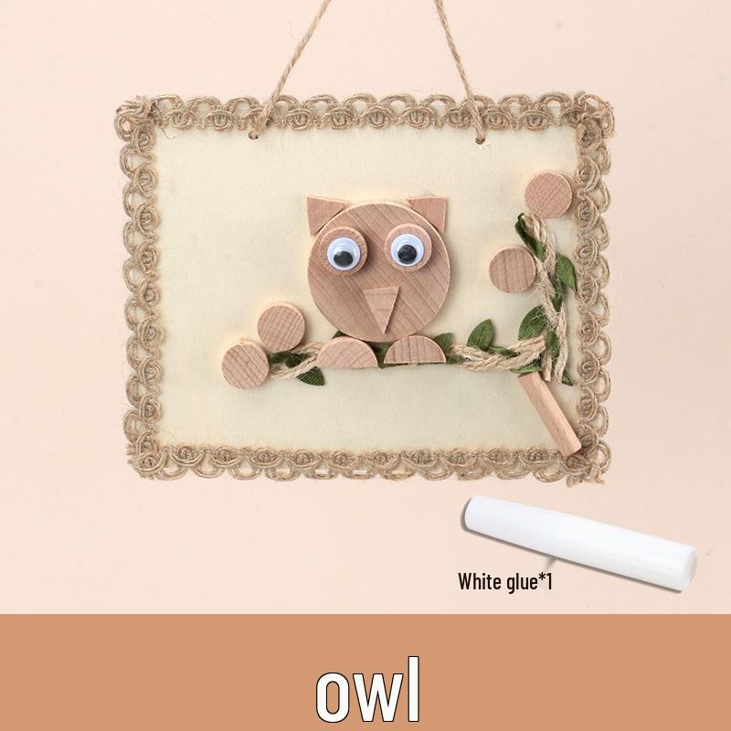 Dziecięcy zestaw do samodzielnego wykonania ramki na zdjęcia z naturalnego plastra drewna