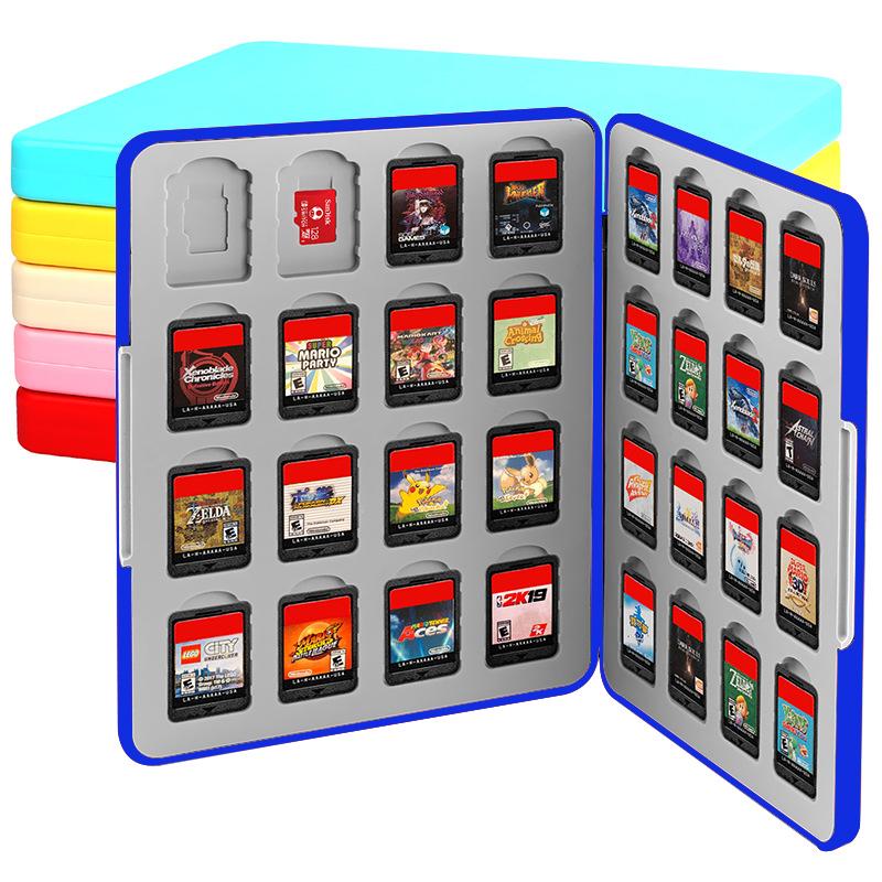 

Game Card Case for Nintendo Switch 2 / 1 / OLED / Lite, 32 Games Cartridge Storage Holder with 32 Micro SD Card Slots, Magnetic Closure, Hard Shell