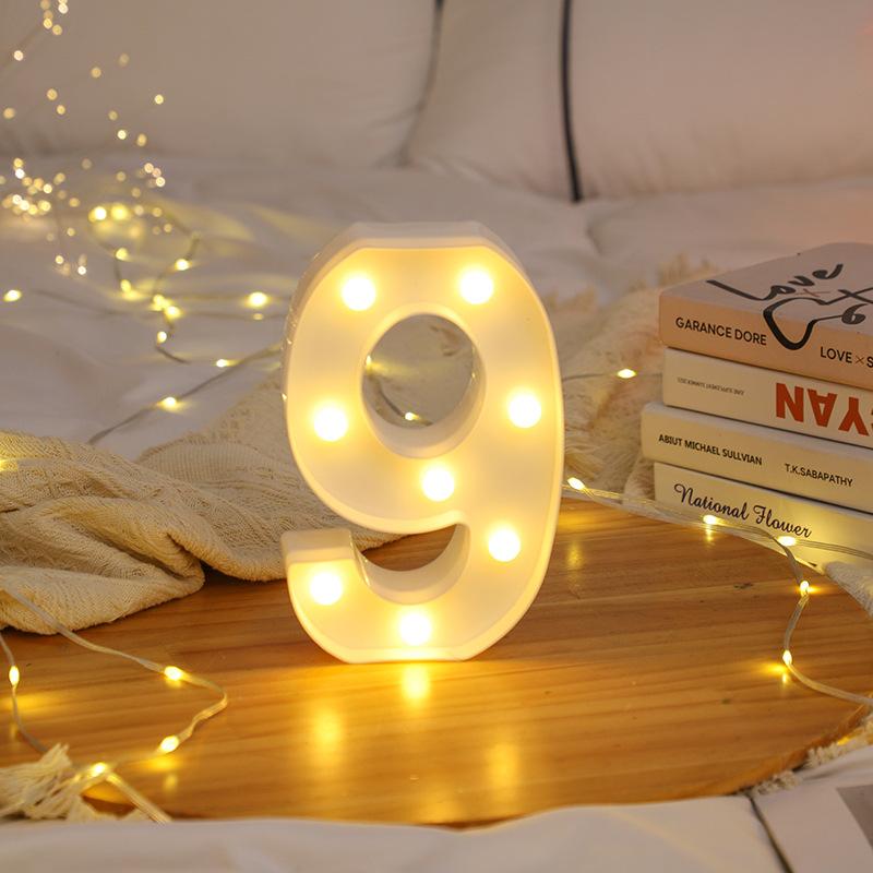 Wedding Decorative Name Number letters LED Lights Luminous Number Lamp Party Baby Bedroom Decoration Home Night Light