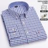 100% Cotton Oxford Men's Shirts Long Sleeves Plaid Soft Regular Fit Formal Dress Shirt Pocket Social Blouse Male Clothes 6XL 7XL