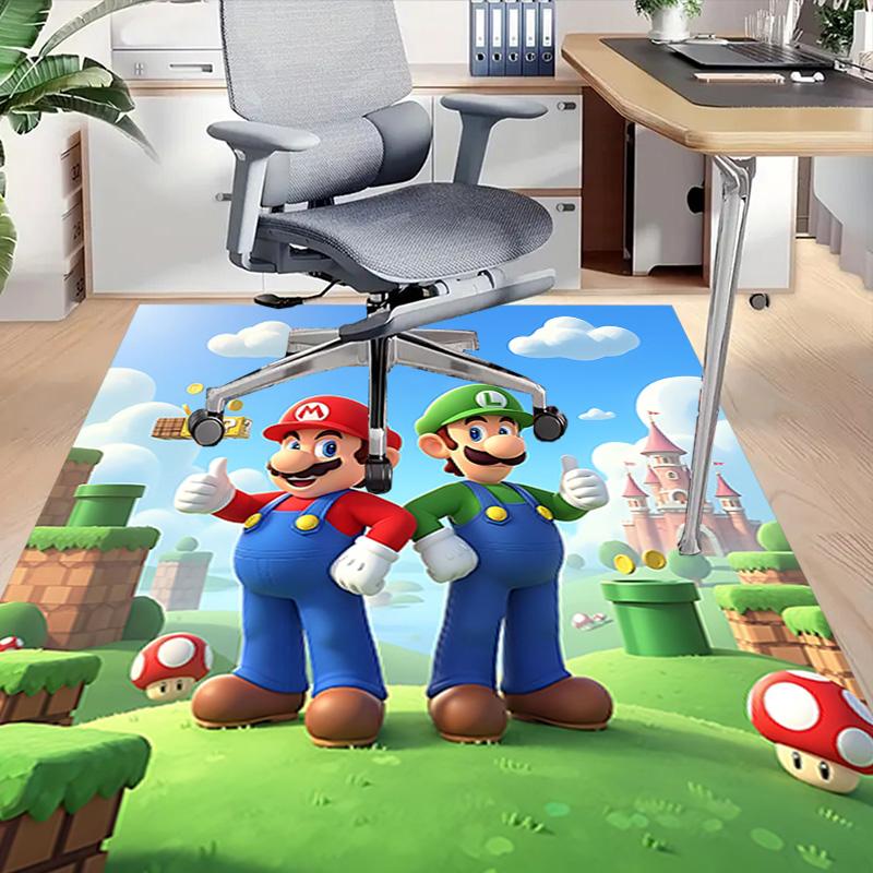1pc Mario Luigi Adventure Carpet for Playroom Bedroom Living Room Sofa Home Decor,kids Game Area Rug Non-slip Floor Mat Y72915