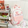 Schoolbag Korean version ins schoolbag female college student cute bear print backpack high school junior high school student large capacity backpack 
