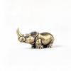 Solid Brass African Animal Figurine Rhino Hippo Elephant Handcrafted Tea Pet for Home Office Desk Decor Collection Gift