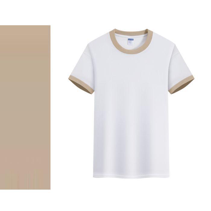 Summer Kids' Cotton Crew Neck Short Sleeve T-shirt with Custom Logo - Lightweight Solid Color Uniform Base Layer