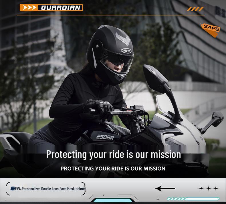 Unisex Electric Vehicle Full Face Anti-Fog Flip-Up Helmet for All-Seasons