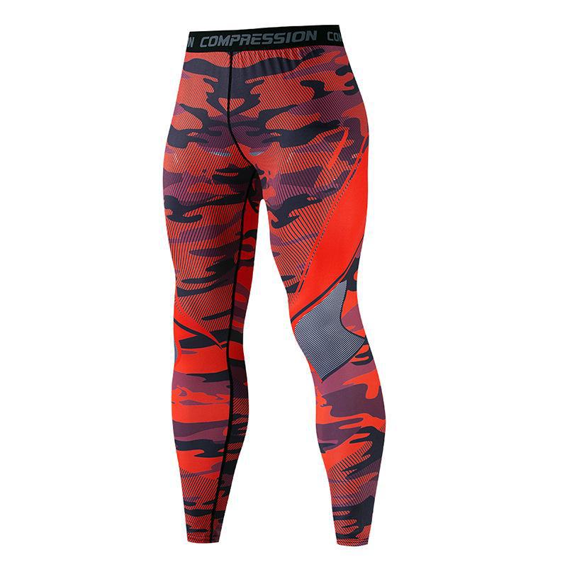 Collants de fitness à séchage rapide pour hommes - Pantalons de yoga et de course à pied à imprimé numérique