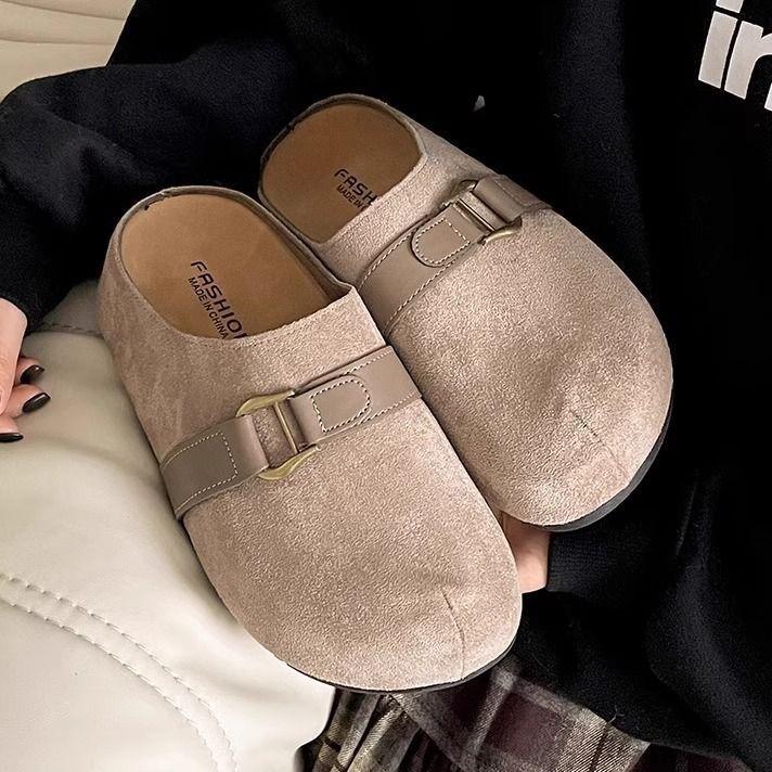 2025 popular niche design heightening versatile slippers women's casual thick-soled fashion foreign style one-pedal women's shoes
