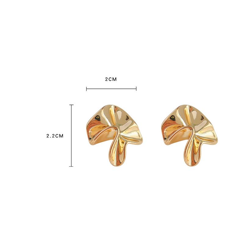 Minimalist Wrinkled Flower Stud Earring for Women Irregular Punk Metal Artistic Stud Earrings Simple Personality Daily Jewelry