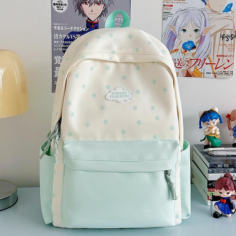 New high-value multi-pocket student schoolbag, small fresh little star backpack, cute and sweet going out backpack
