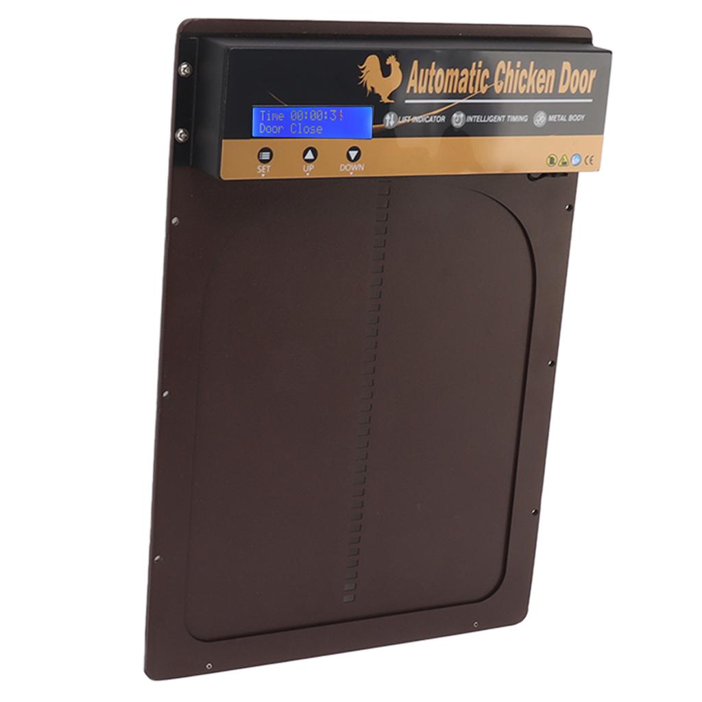 Porta per Pollaio Solare in Metallo Modelli con Timer Impostazione Orario Porta Automatica per Fattorie Domestiche Caffè