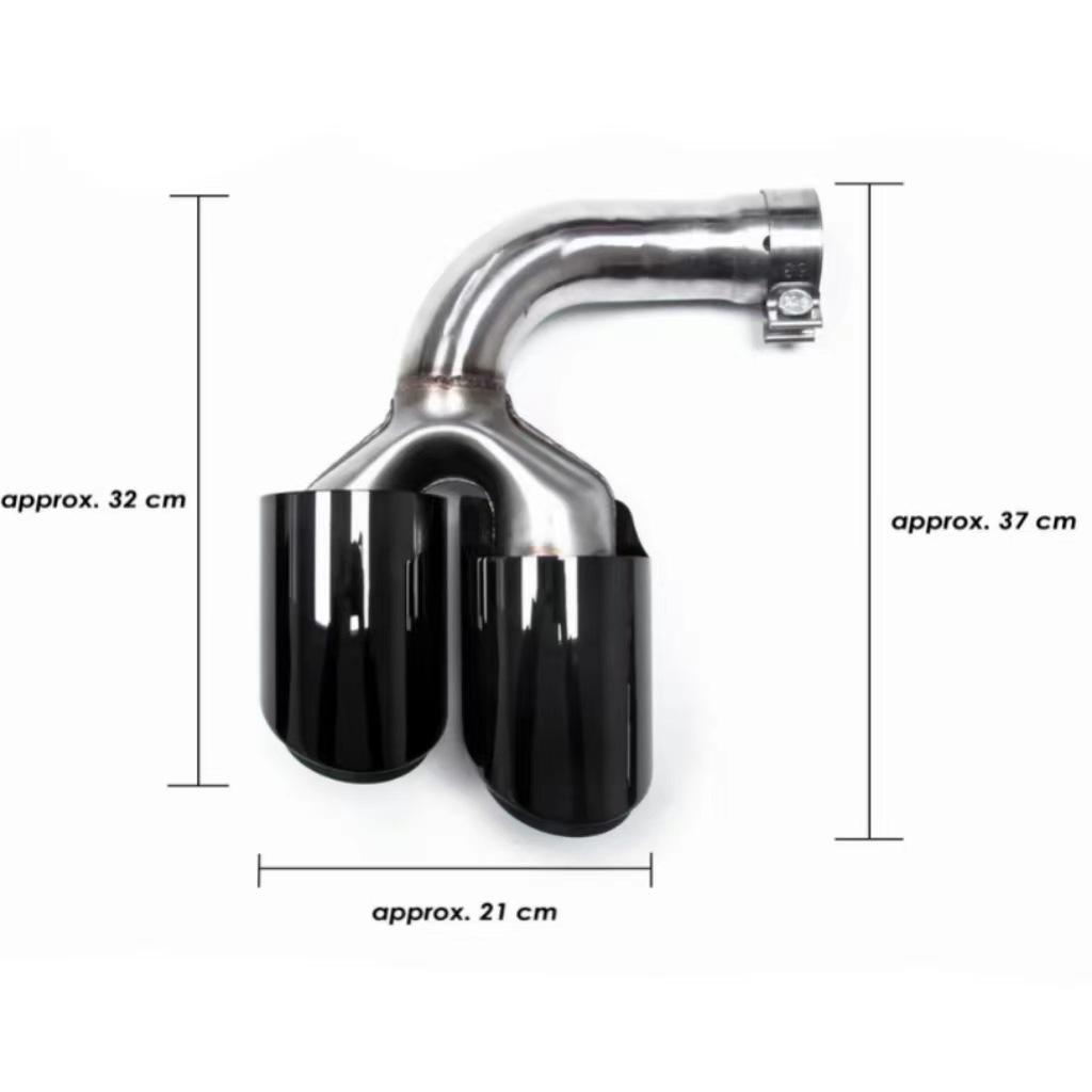 Porsche Cayenne Černá Nerezová Ocel Dvojitá Koncovka Výfuku Typu Y