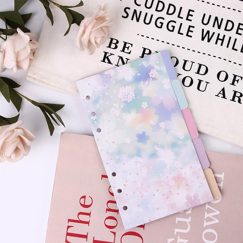 Page Tab Notebook Divider Index Binder Index Page Cherry Blossoms Style Loose Leaf Separator Page
