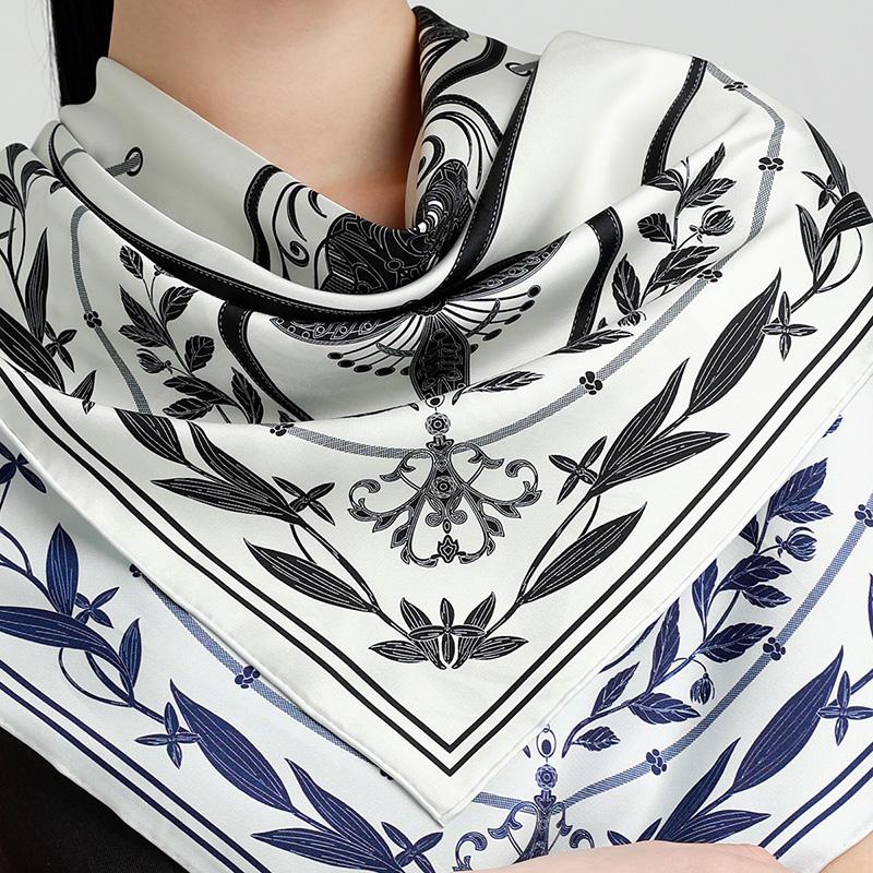 New 100% Mulberry Silk Double Sided Double Color Handmade Curled Silk Scarf with Versatile Design and Temperament for Women