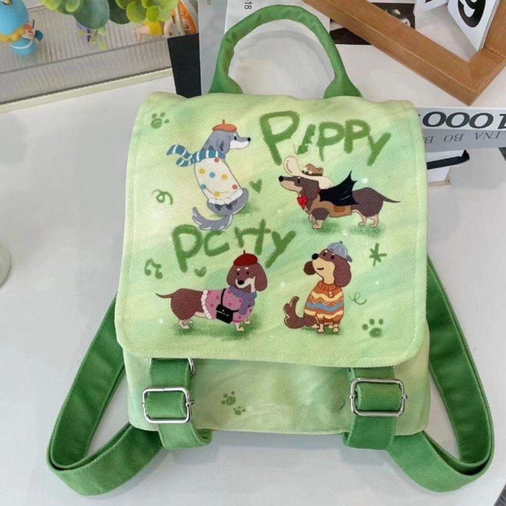 

Зеленый рюкзак с принтом щенка, сумка для поездок на работу, сумка с принтом мультяшной собаки, детский подарок на день рождения
