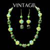 Vintage Cake Glass Chinese Style Ink Painting Temperament New Necklace Earrings Set