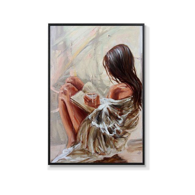 Modern Abstract Sexy Woman Posters Prints Beach Swimming Wall Art Picture Canvas Painting for Living Room Home Aesthetic Decor