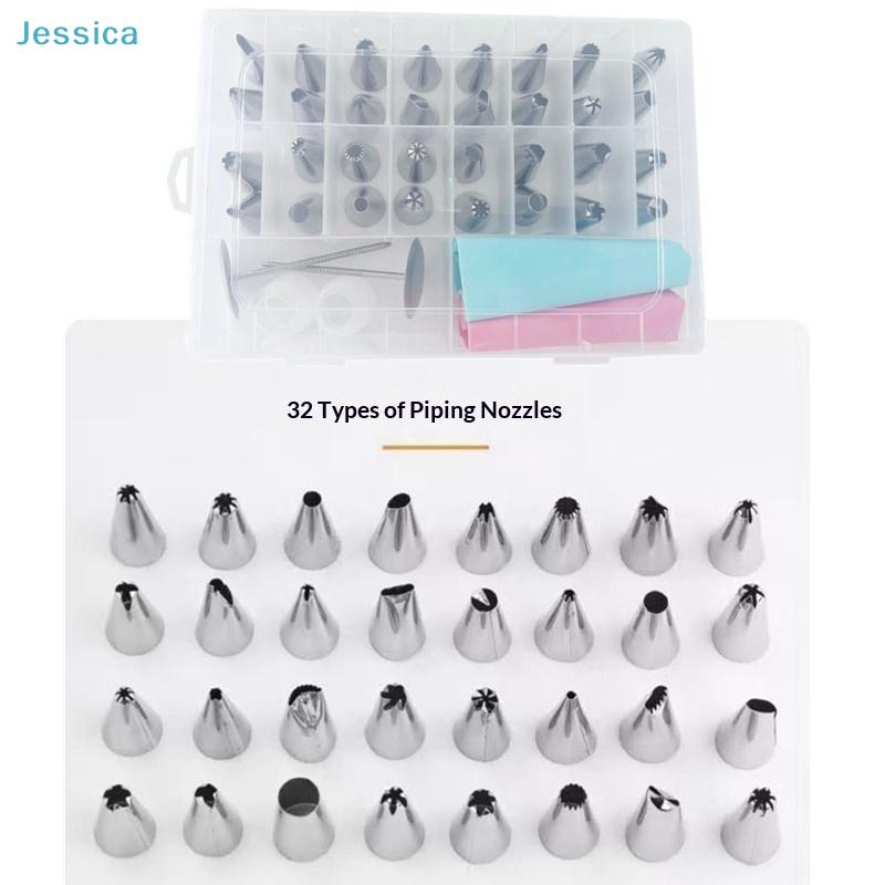 32-Piece Piping Nozzle Set | Stainless Steel Cake Decorating Tips with Pastry Bags & Storage Case
