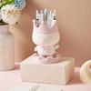 Pen Holder Cartoon Pig Design Desk Organizer Multi-functional Makeup Brush Storage Holder for Home School Office Supplies