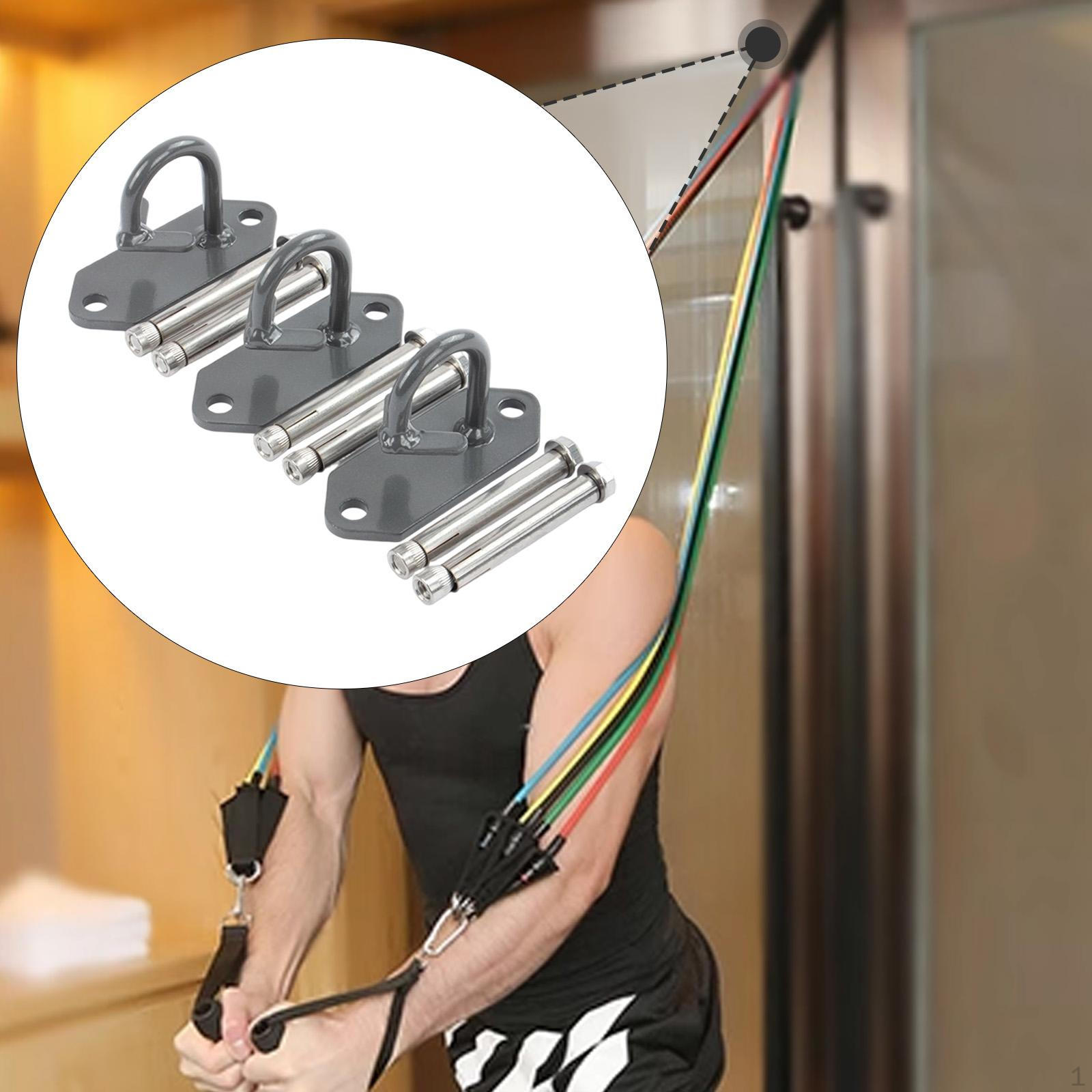 

3x Resistance Band Wall Anchors System Heavy Duty Space Saving for Stretch Straps